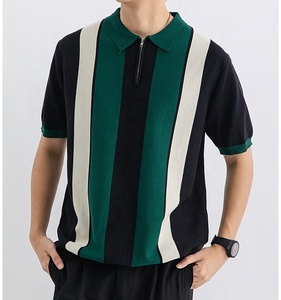 Chemise polo slim fit, manches courtes, respirante, séchage rapide, 100% coton, de haute qualité, en vente - Product Image 1