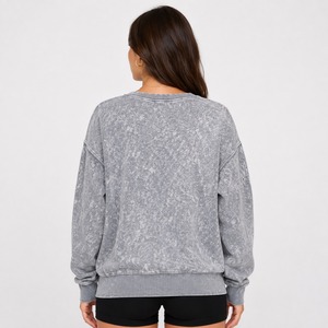 Sweat-shirts 100 % coton délavés pour femmes, coupe-vent, tendance streetwear, services OEM - Product Image 3