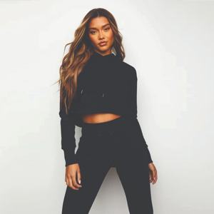 Prix usine femmes vêtements de sport lourd 100% coton polaire goutte épaule surdimensionné pull pleine fermeture éclair recadrée à capuche - Product Image 6