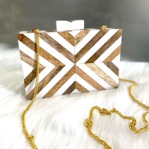 Modern Wooden Geometric Clutch Bag Handmade <b>Creative</b> Design Promotional Novelty <b>Gift</b> - Product Image 3