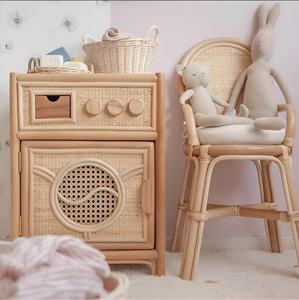 Venta al por mayor, juguetes para bebés y niños pequeños, mini lavadora de ratán, lavadora de ropa de madera pequeña, juguete para niños - Product Image 6