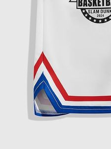 Pantalones Cortos Blancos con Estampado de Campeones de Baloncesto, Ropa Deportiva Ligera y Transpirable, Informal, para Verano, Gimnasio, Entrenamiento, Ajuste Cómodo - Product Image 2