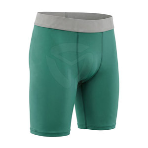 High Quality <b>Men</b> <b>Compression</b> <b>Shorts</b> Mid Waist Elastic Breathable Quick Dry Satin Solid Spandex/Polyester High Street Gray Color - Product Image 3