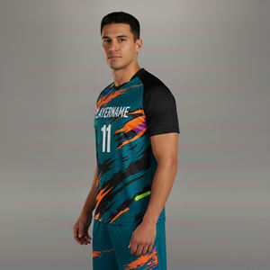 Camiseta de Fútbol Unisex de Alta Calidad Hecha a Medida, 100% Poliéster, Diseño de Sublimación Personalizado, Corta, Transpirable, de Secado Rápido, con Logotipo Personalizado - Product Image 2