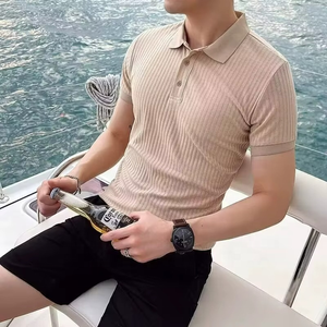 T-shirt décontracté pour homme, couleur unie, polyvalent, polo d'été à manches courtes, haut classique à manches courtes - Product Image 2