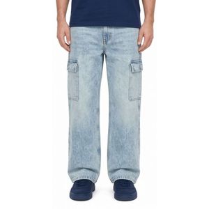 Jean en denim délavé effet givré, coupe large et tombante, ultra doux, 100% coton de haute qualité, taille basse - Product Image 2