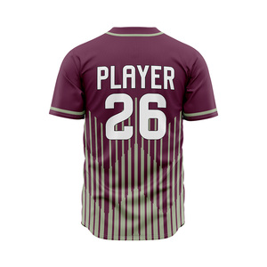Maillot de baseball personnalisé pour homme, manches courtes, 100% polyester, évacuation de l'humidité, boutons sur le devant, nom et numéro du joueur imprimés - Product Image 3