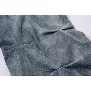 Pantalones vaqueros de mujer de cintura alta, pierna ancha, con patchwork, lavado a la piedra, corte holgado, estilo streetwear, de algodón para otoño - Product Image 4