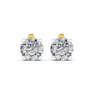 Women's 14K Solid Gold Luxury Solitaire Stud Push <b>Back</b> <b>Earrings</b> 1 Ct Lab Grown Diamond VS Clarity EF Color 5 mm - Product Image 3
