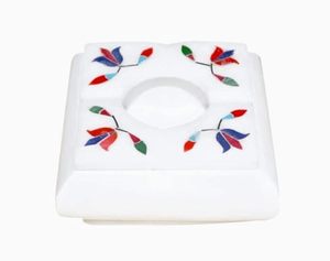 Cendrier en marbre artisanal, élégant, en pierre naturelle, pour la maison, le bureau ou l'extérieur - Product Image 5