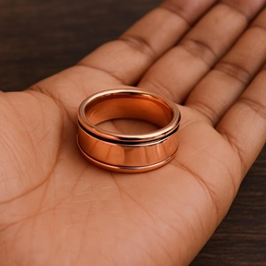 Bague tournante de guérison de haute qualité, faite à la main, en cuivre pur, pour la méditation, cadeau de mariage pour femme, idéale pour les fêtes et les mariages - Product Image 5