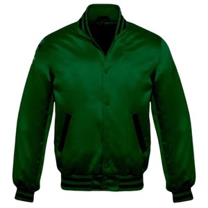 Veste d'hiver en satin de haute qualité, couleur unie, vente chaude, veste bomber personnalisée en satin pour hommes - Product Image 5