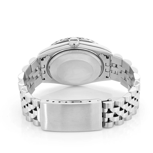 Montre personnalisée en acier inoxydable avec bracelet de 20 mm, verre traité, style hip-hop moderne, sertie de moissanite et de diamants VVS, mouvement à quartz - Product Image 4