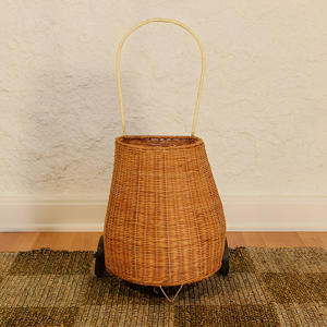 ตะกร้าเก็บของติดรถเข็นเด็กแบบมีล้อ ทำด้วยมือจากหวาย กระเป๋าใส่ของสำหรับเด็ก ราคาประหยัด - Product Image 1