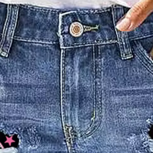 Blue Fashion Print Ripped Denim Shorts <b>Women</b> Casual Summer <b>Jeans</b> Shorts Distressed Style Streetwear Trendy Bottoms Apparel - Product Image 4
