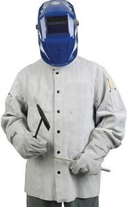 Veste de soudeur en cuir résistante à la chaleur et colorée pour hommes, entièrement en cuir avec poches - Product Image 3