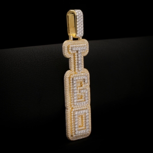 Pendentif personnalisé en moissanite avec logo, style hip-hop, plaqué or argent 925, certifié EGL, unisexe, qualité VVS - Product Image 2