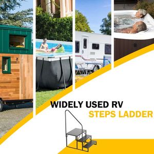 3 <b>Step</b> RV Ladder Heavy Duty 440Lbs Portable Outdoor Mobile Pool & Hot Tub Handrail 3 <b>Step</b> Ladder <b>Stool</b> Hot Tub Pool Access <b>Steps</b> - Product Image 5