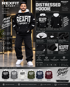Sweat à capuche noir déchiré pour homme, capuche contrastante, molleton épais 100% coton, poche surdimensionnée, streetwear, personnalisable OEM - Product Image 6