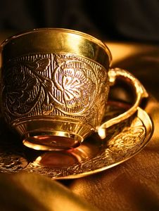 Decorative Brass <b>Cup</b> and <b>Saucer</b> Set with Intricate Detailing for Gifting Drinking Home Decor - Product Image 5