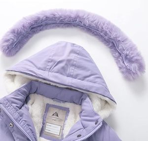 Women's Winter Parka Coat Detachable <b>Fur</b> <b>Hooded</b> Puffer <b>Jacket</b> Waterproof Woven Solid ODM Purple Long Warm Outerwear - Product Image 2