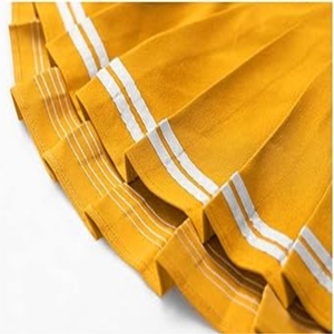 กระโปรงกอล์ฟจีบสีส้มสำหรับผู้หญิง กางเกงขาสั้นเอวยางยืด สปอร์ต สีพื้น ผ้าทอแห้งเร็ว - Product Image 6