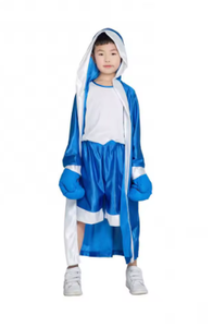 HAWK SPORTS INDUSTRIES HW-BR-001 Robe de boxe à capuche en satin, robe d'entraînement confortable, durable, respirante en polyester, MMA Muay Thai - Product Image 4
