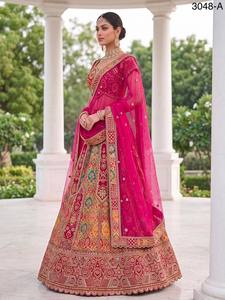 Rivaayat House Presents Heavy Work Embroidered A-Line Floor-Length Designer Bridal <b>Lehenga</b> Choli - Product Image 1