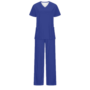 Ensemble de blouses médicales bleues pour femmes, coton et polyester, pantalon inclus, respirant, abordable, uniforme d'hôpital - Product Image 1