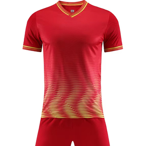 Best Quality 100% Polyester Customizable Quick Dry <b>Colourful</b> Soccer Short Sleeve Moisture Wicking Fitted Football Uniform - Product Image 1