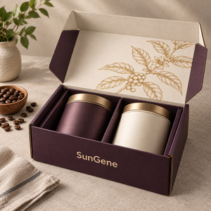 Emballage en boîte de conserve pour café gourmet SunGene dans une boîte d'expédition en carton ondulé imprimé - Product Image 2