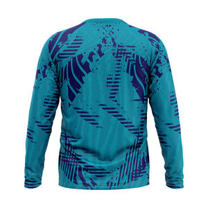 Camiseta de compresión de manga larga con cuello redondo, hecha a medida, para hombre, de secado rápido, para gimnasio, fitness, correr, ligera y lavada. - Product Image 3