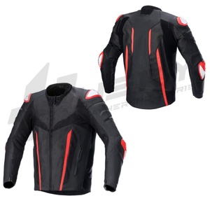 Ropa Deportiva al por Mayor, Chaqueta de Motociclista Personalizada para Hombre, de Cuero Genuino, Transpirable, Impermeable, Resistente al Viento, Tallas Grandes - Product Image 3
