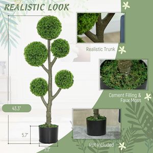 Albero di Cipresso Artificiale in Vaso per Uso Interno/Esterno - 110 cm Verde - Product Image 4
