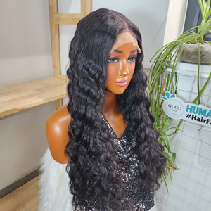 <b>Deep</b> <b>Wave</b> 5*5 Lace Closure <b>Wig</b> Transparent Glueless Human Hair - Product Image 2