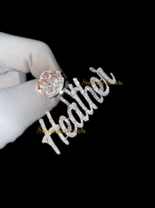 จี้ชื่อโค้งเริ่มต้นส่วนบุคคลที่มีเสน่ห์925อินเทรนด์เงินเพชรโมอิสอัญมณี VVS เพชรพร้อมประกันตัวการ์ตูนเครื่องประดับเด็ก - Product Image 2