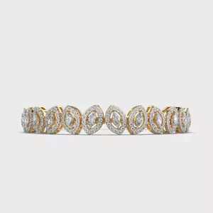Pulsera de diamantes de moissanita de alta calidad, chapada en oro, pulsera de oro de ley 925. - Product Image 1