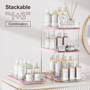 Organizzatore a 2 Livelli Multiuso per Bagno e Cucina, Armadietto Estraibile per Medicinali, Organizzatori Impilabili per Dispensa per un'Organizzazione Ottimale - Product Image 6