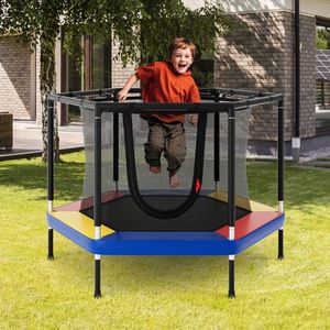 Trampoline récréatif pour tout-petits de 4 pieds avec filet de sécurité pour usage domestique et parcs de trampolines - Product Image 2