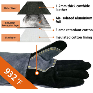 Gants de sécurité confortables et légers à doigts entiers, en cuir, résistants, avec logo personnalisé - Product Image 4