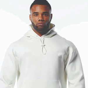 Men's <b>White</b> Hooded <b>Tracksuit</b> Full Sleeve Casual Autumn Wear With Side Pockets Regular Fit Solid Color 100% Cotton - Product Image 4