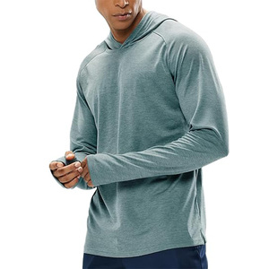 Men's Sunscreen Fleece Hoodies Long Sleeves <b>Thumb</b> Holes Quick Drying Lightweight Color Blocking Pattern Pocket Design for - Product Image 6
