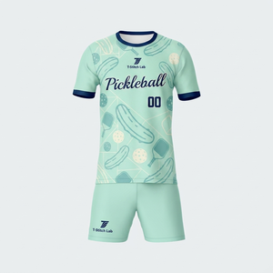 Uniformes de pickleball pour hommes de qualité supérieure, prix de gros, service OEM, logo personnalisé, col rond, anti-UV, 100% polyester - Product Image 2