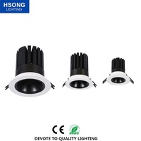Anti-éblouissement avec Tuya Zigbee Triac 0-10V 20W Led Dali Dimmable Downlight LED COB Spot encastré Spot Led Noir