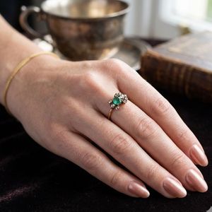 14K Gold Plated Luxury Classic Channel Setting Round Brilliant Cut <b>Emerald</b> Diamond Unisex Engagement & Wedding <b>Rings</b> - Product Image 4