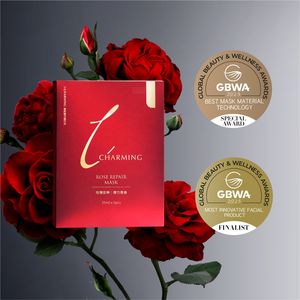 Masque facial en feuille de haute qualité à l'acide hyaluronique, hydratant, format voyage, parfum de rose, pour tous types de peau - Product Image 3