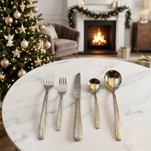 Premium Eco-Friendly Stainless Steel <b>Spoon</b> <b>Fork</b> <b>Set</b> Portable Travel Friendly Design Luxury Cutlery Perfect Gift for India - Product Image 1