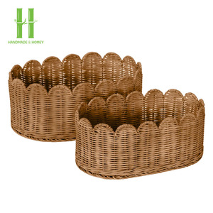 ¡SUPER VENTAS! Cesta de Almacenamiento Tejida a Mano de Ratán Natural Ecológica, Diseño Moderno, Apilable, Multiusos para Verduras y Flores - Product Image 2