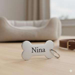 Etiqueta de identificación personalizada de metal para mascotas, grabada con el nombre de perro o gato, barata y al por mayor, para collar. - Product Image 1