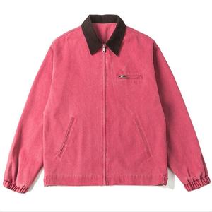 Unisex Acid Washed <b>Casual</b> Outerwear Vintage Oversized Streetwear <b>Lightweight</b> Fashion <b>Jacket</b> - Product Image 1